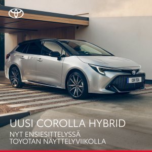 Uusi, entistäkin tyylikkäämpi Corolla Hybrid on ensiesittelyssä Toyotan näyttelyviikolla 27.3.–1.4. Tervetuloa koeajamaan. Malli...